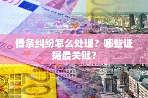 北京借条纠纷怎么处理？哪些证据最关键？