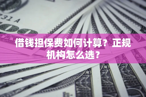 北京借钱担保费如何计算？正规机构怎么选？
